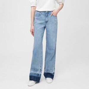 J Brand Joan Blissed Out Indigo Wide Straight Leg Boho Casual Chic Jeans P1226
